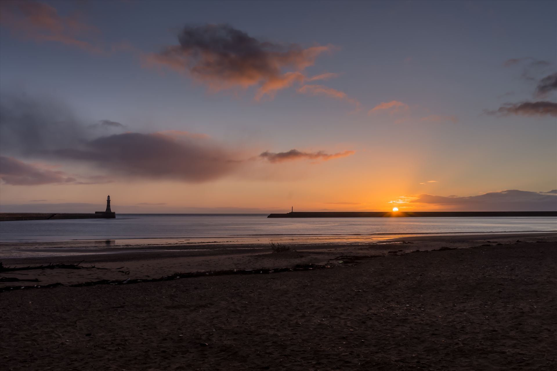 Roker pier at sunrise - The first sunrise of 2018 at Roker Pier, Sunderland by philreay