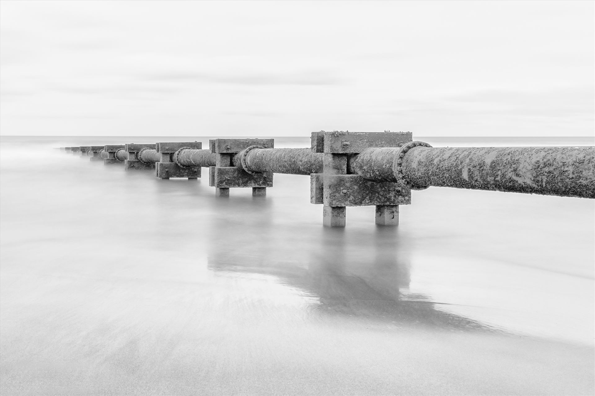 Out to sea - A long exposure shot taken on Blyth beach, Northumberland. by philreay