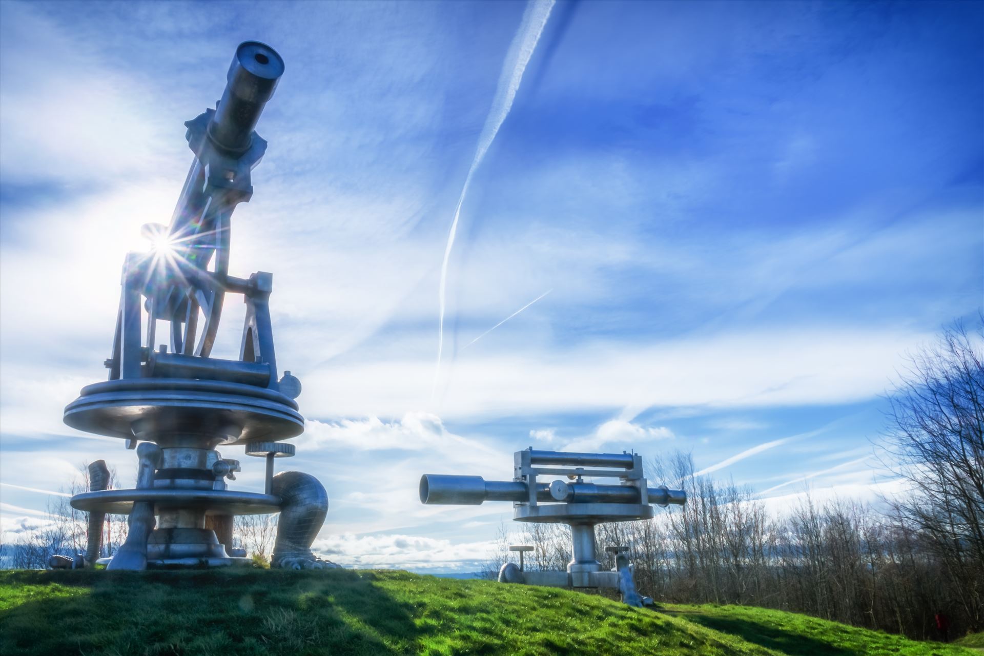 Terris Novalis - Situated on the coast to coast cycle route, the amazing stainless steel sculptures by Turner Prize winning artist Tony Cragg dominate the landscape above the old Consett Steelworks site. by philreay