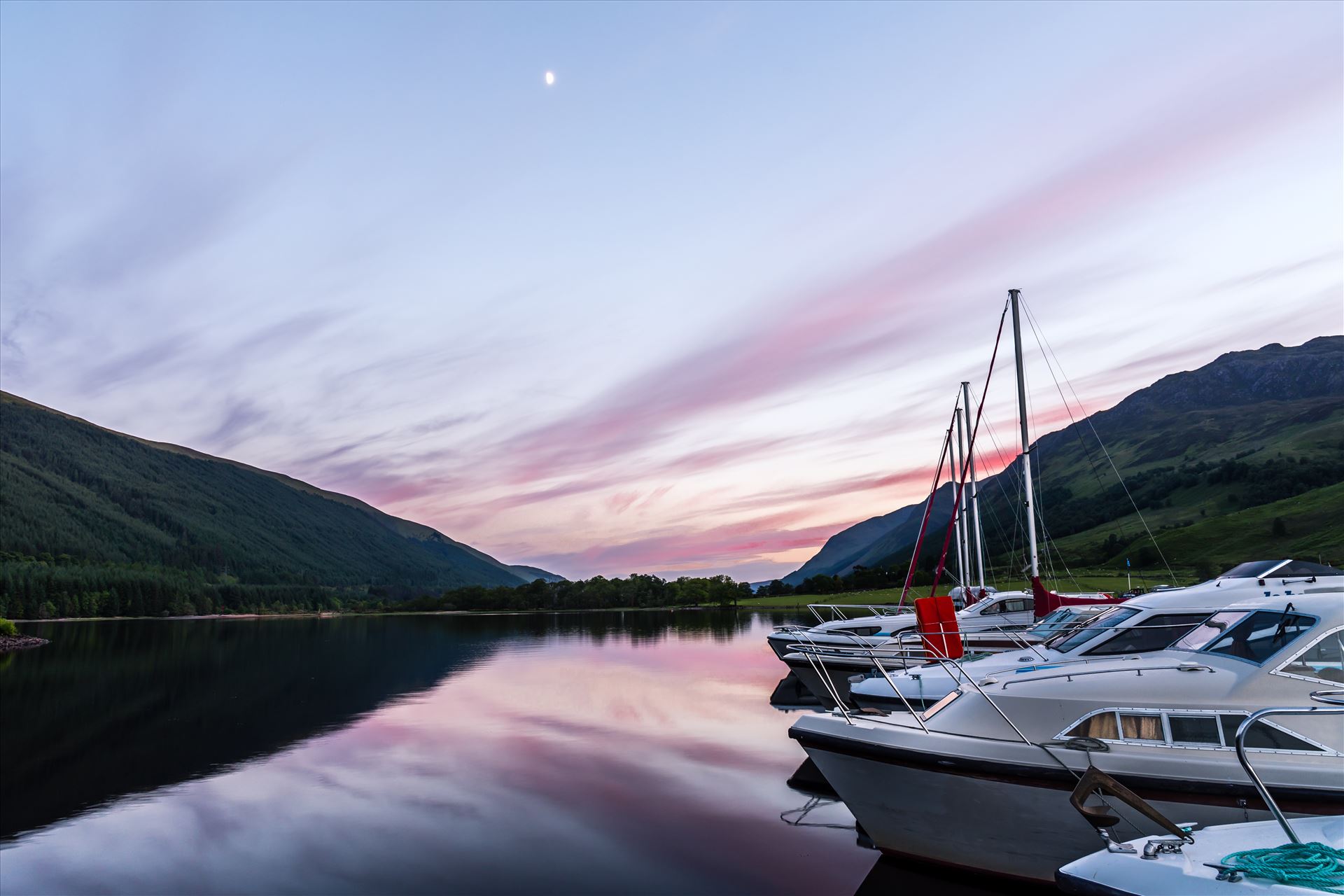 Sunset at Laggan locks - Laggan is a small village in the Great Glen, in the Highland region of Scotland, is situated between Loch Lochy and Loch Oich on the Caledonian Canal. by philreay