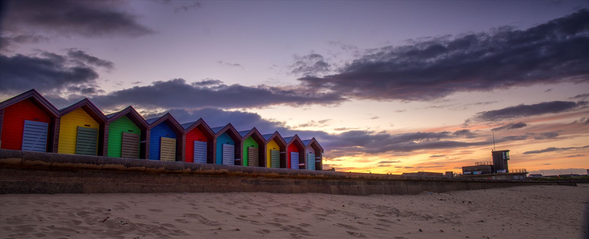 Blyth beach huts - Blyth beach huts at sunset by philreay