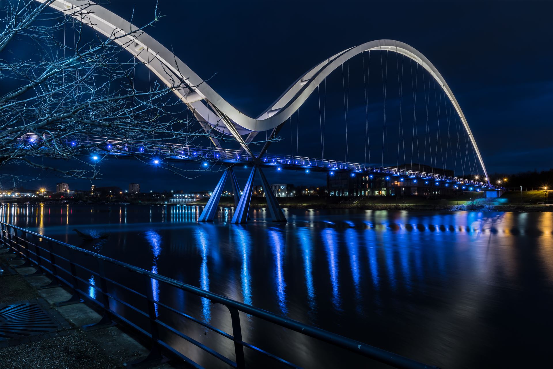 The Infinity Bridge 06 - The Infinity Bridge is a public pedestrian and cycle footbridge across the River Tees that was officially opened on 14 May 2009 at a cost of £15 million. by philreay