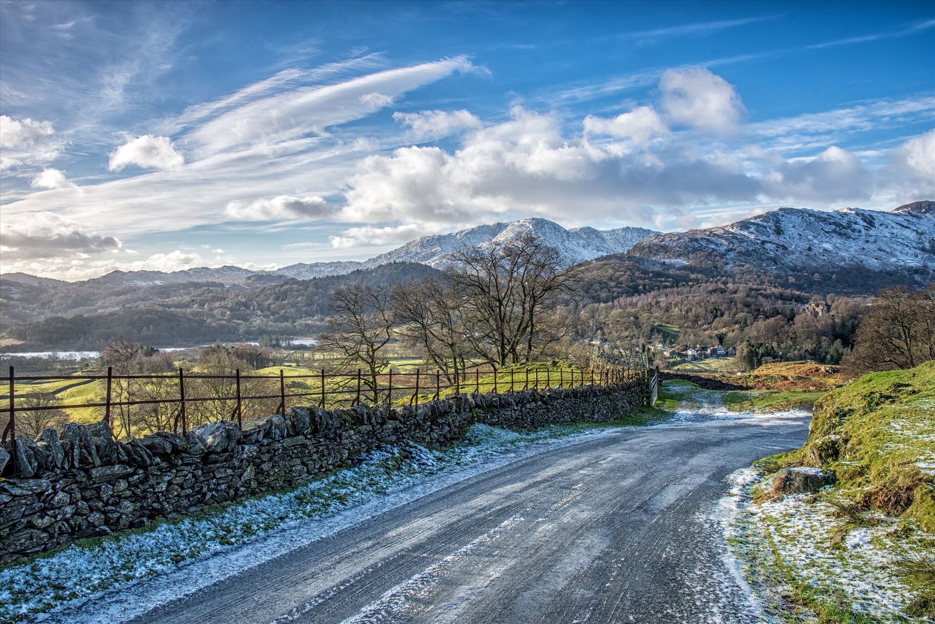 Snowy mountains above Chapel Stile - A snowy landscape shot taken in the Lake District. by philreay
