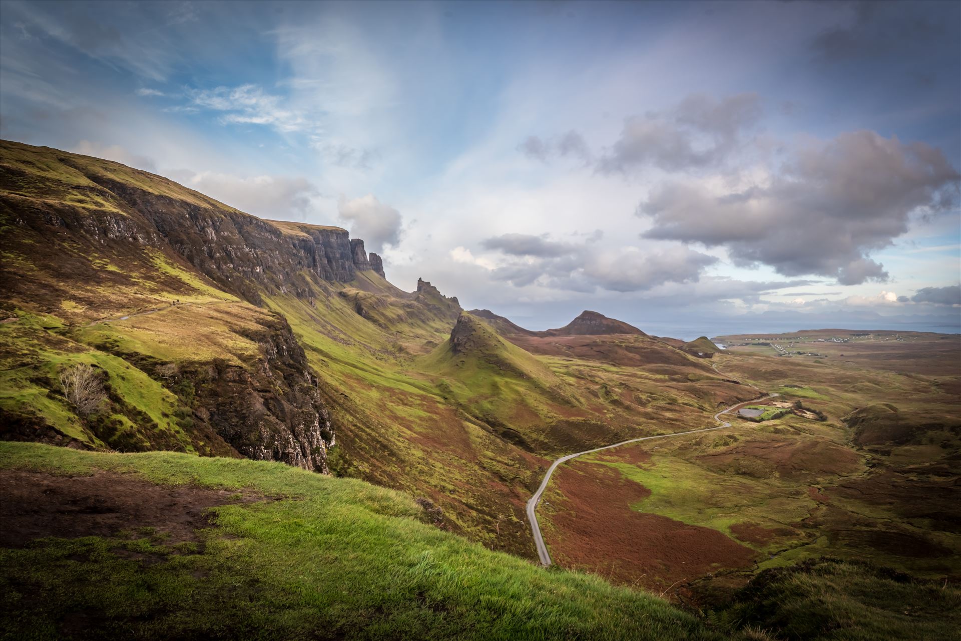 The Quiraing (3) - The Quiraing is a landslip on the northernmost summit of the Trotternish on the Isle of Skye. The whole of the Trotternish Ridge escarpment was formed by a great series of landslips, the Quiraing is the only part of the slip still moving. by philreay