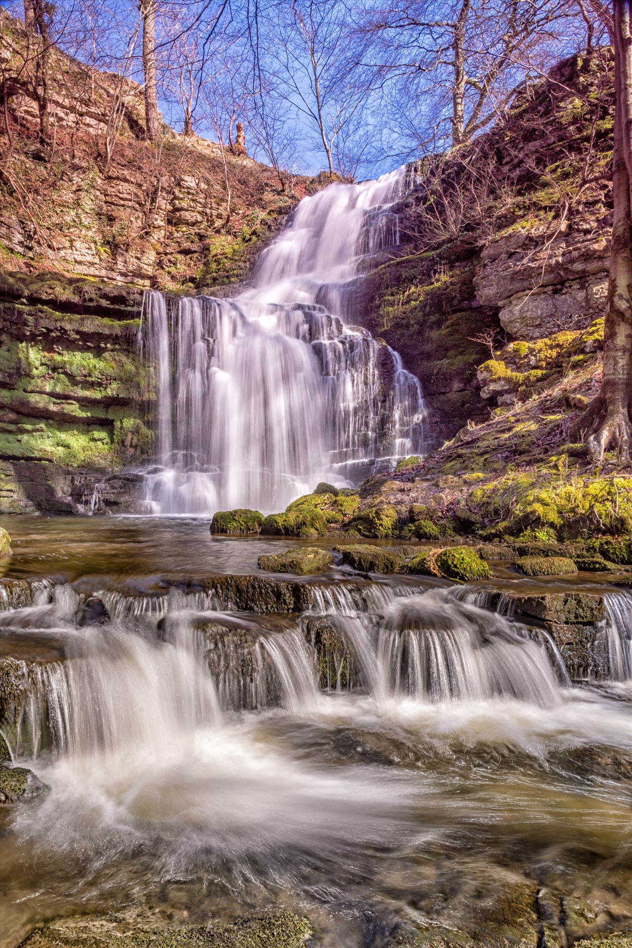 Scaleber Force - Scaleber Force,a stunning 40ft waterfall, is in a lovely location a mile or so above Settle in Ribblesdale on the road to Kirkby Malham in the Yorkshire Dales. by philreay