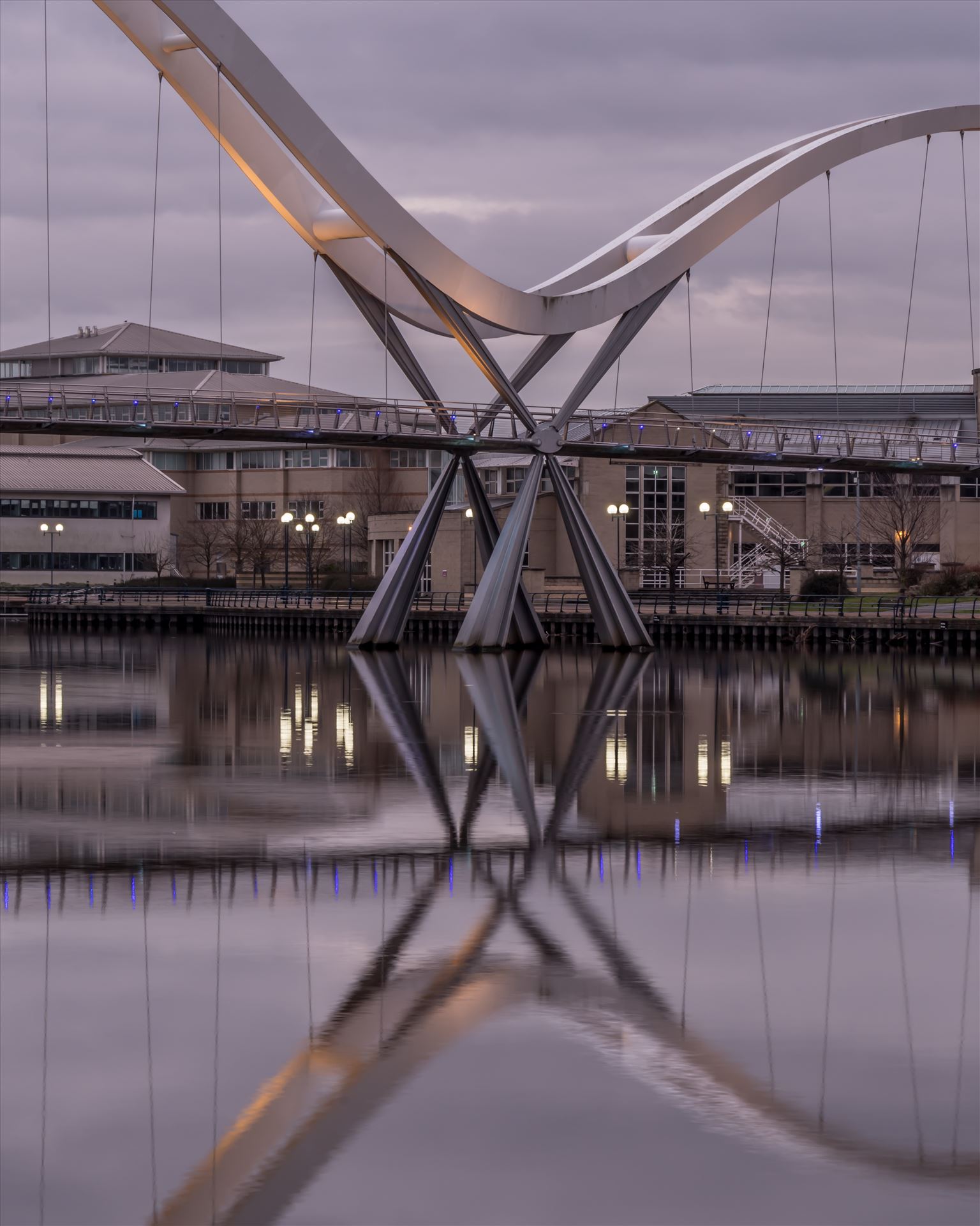 The Infinity Bridge 01 - The Infinity Bridge is a public pedestrian and cycle footbridge across the River Tees that was officially opened on 14 May 2009 at a cost of £15 million. by philreay