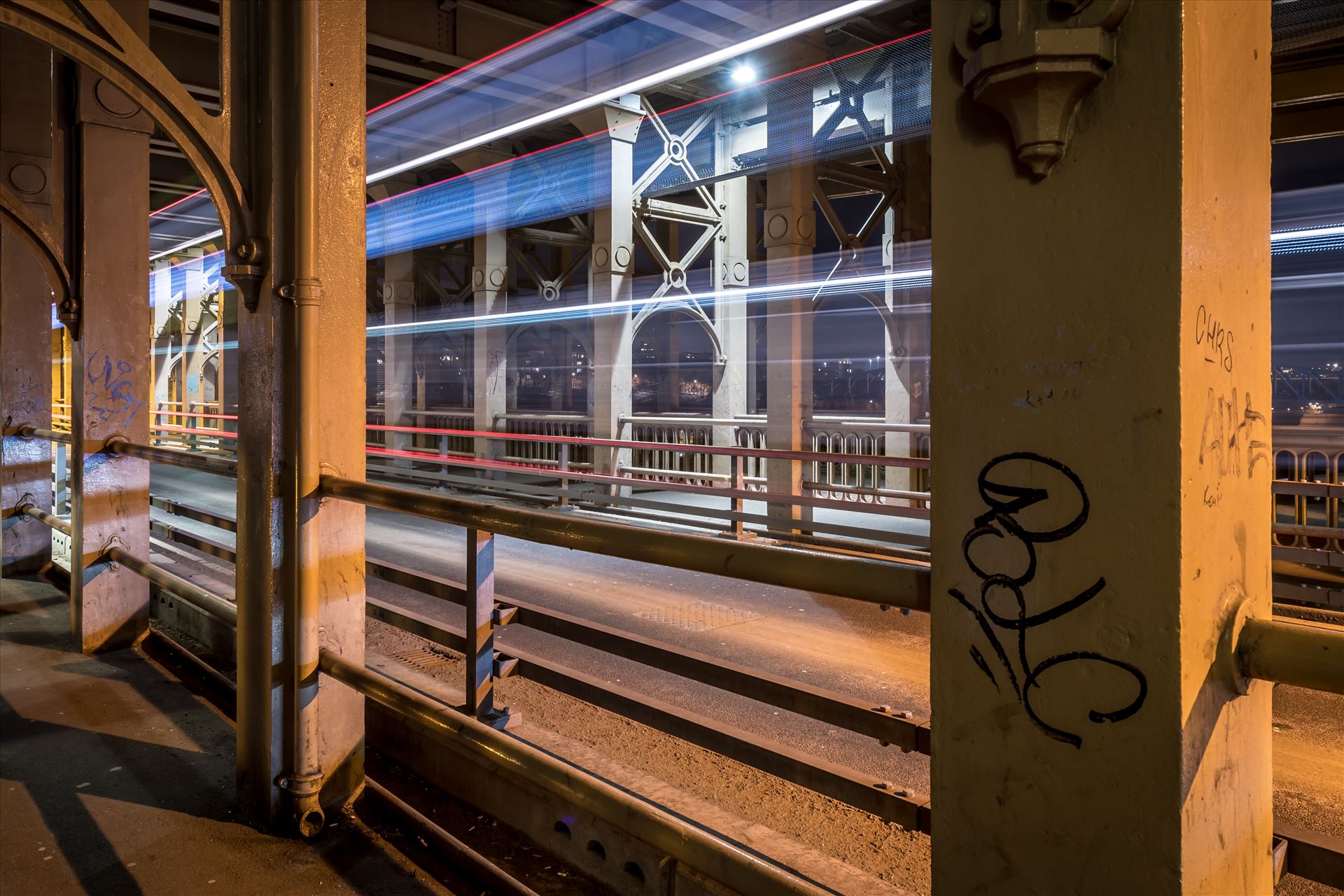 Light trails on the High Level Bridge -  by philreay