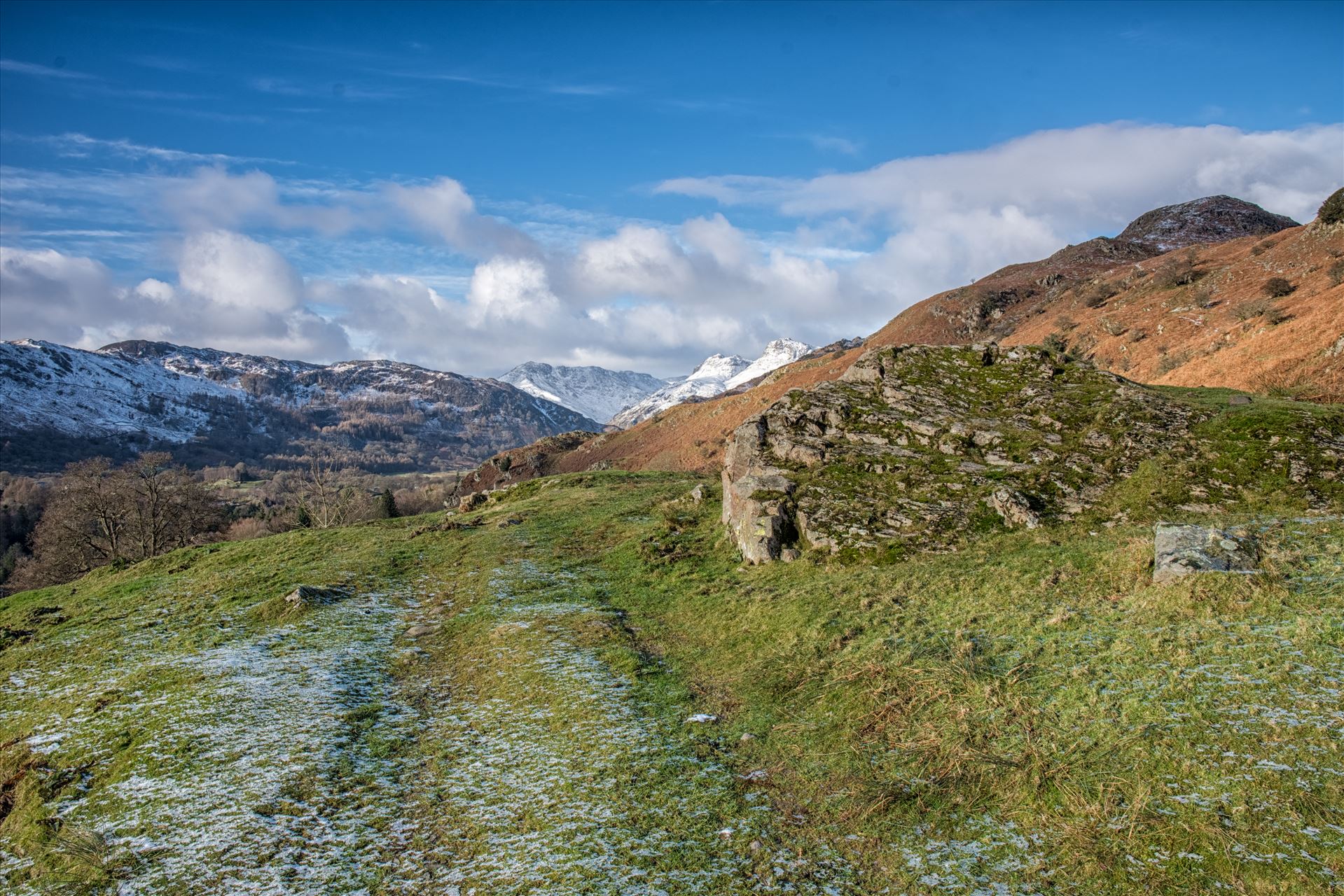 Snowy mountains - A snowy landscape shot taken in the Langdale area of the Lake District. by philreay