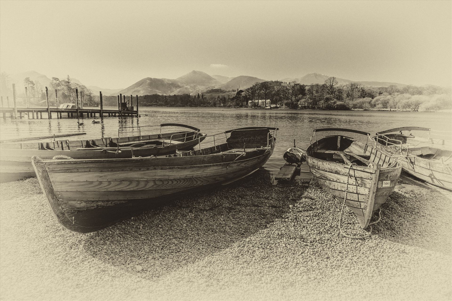 Rowing boats at Derwentwater -  by philreay