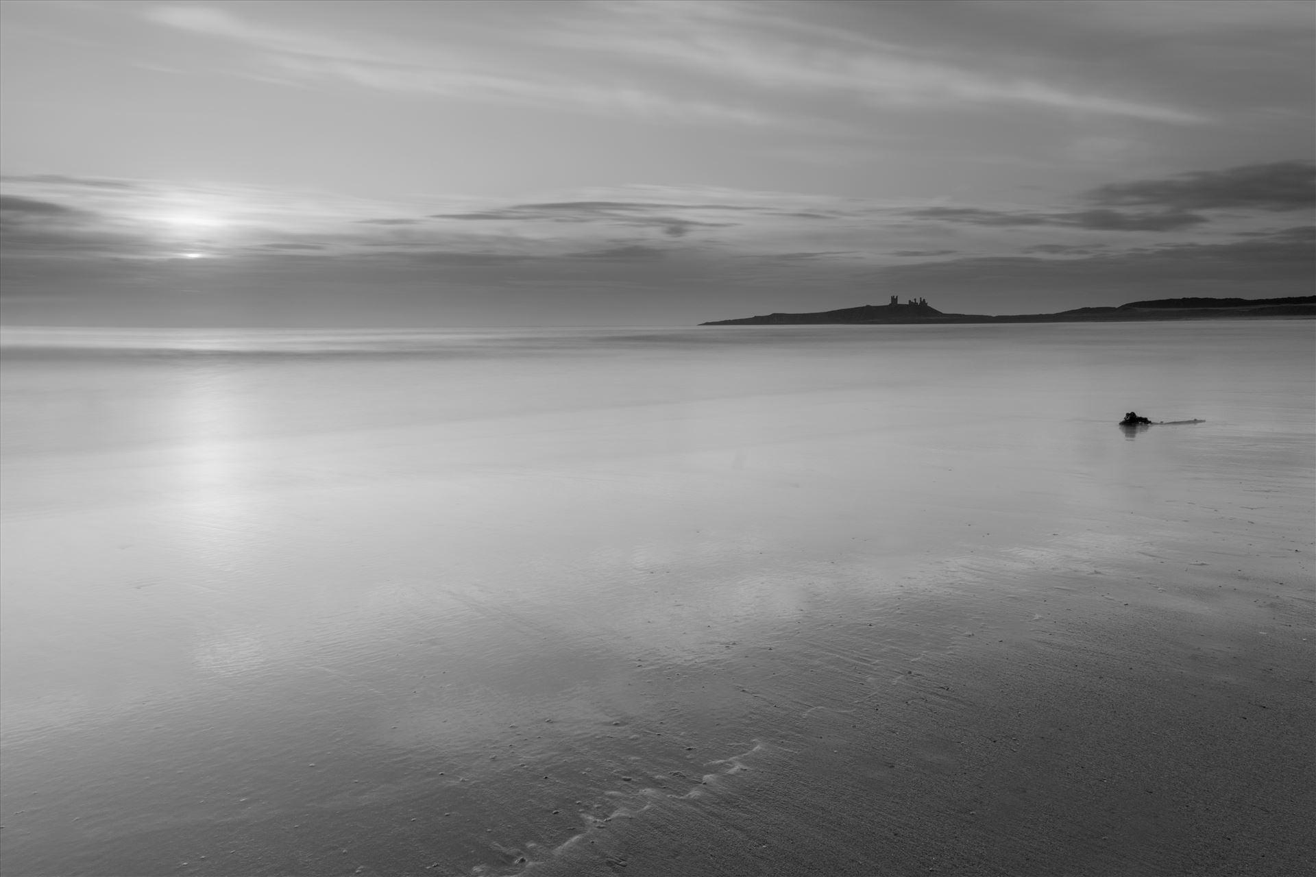 Sunrise at Embleton Bay, Northumberland. (also in colour) - Embleton Bay is a bay on the North Sea, located to the east of the village of Embleton, Northumberland, England. It lies just to the south of Newton-by-the-Sea and north of Craster by philreay