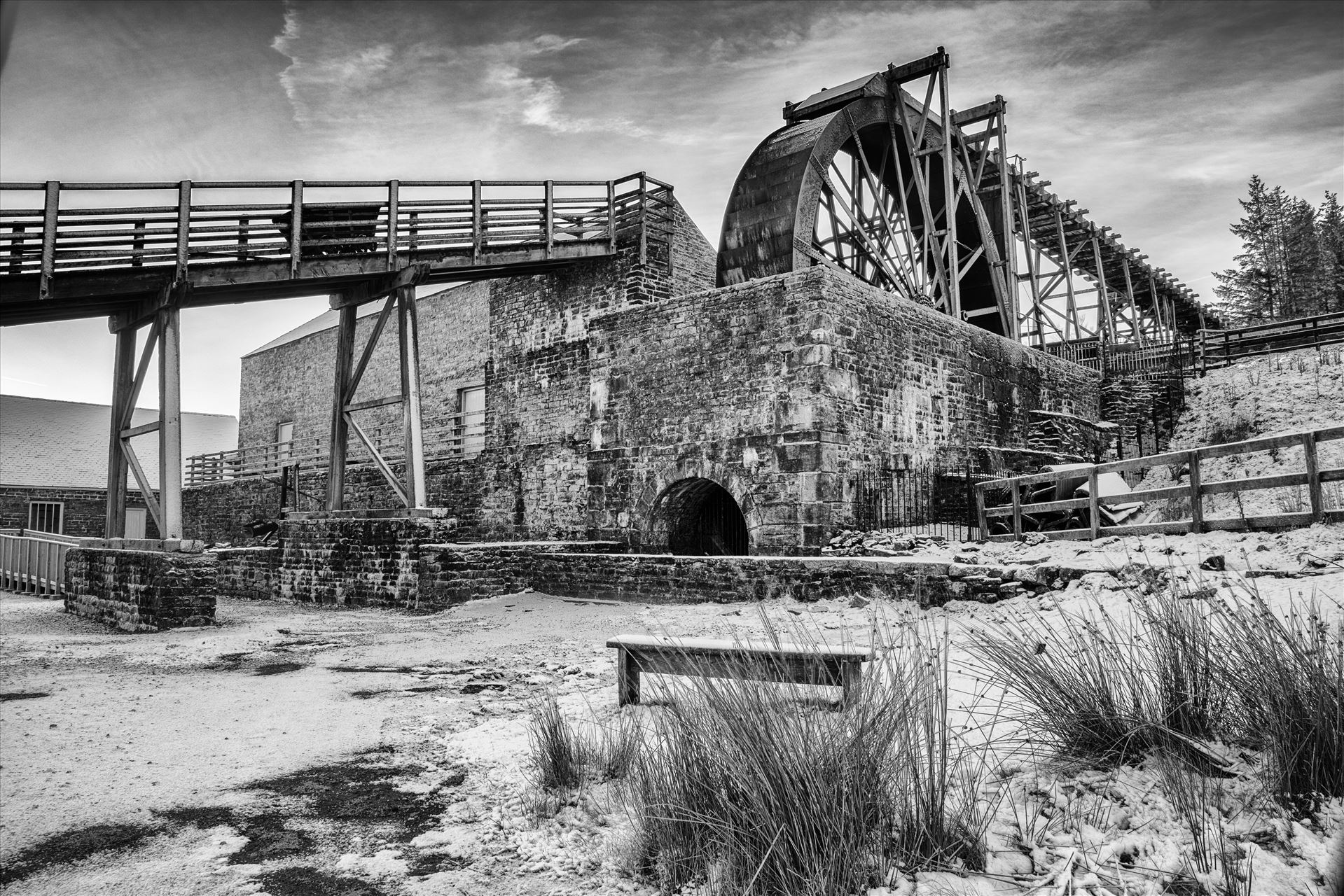 The water wheel at Killhope lead mine, Weardale - One of the main features of the reconstructed mine is the Killhope Wheel, a 10-metre-diameter metal waterwheel. This was constructed by the Tyneside firm of William Armstrong. by philreay