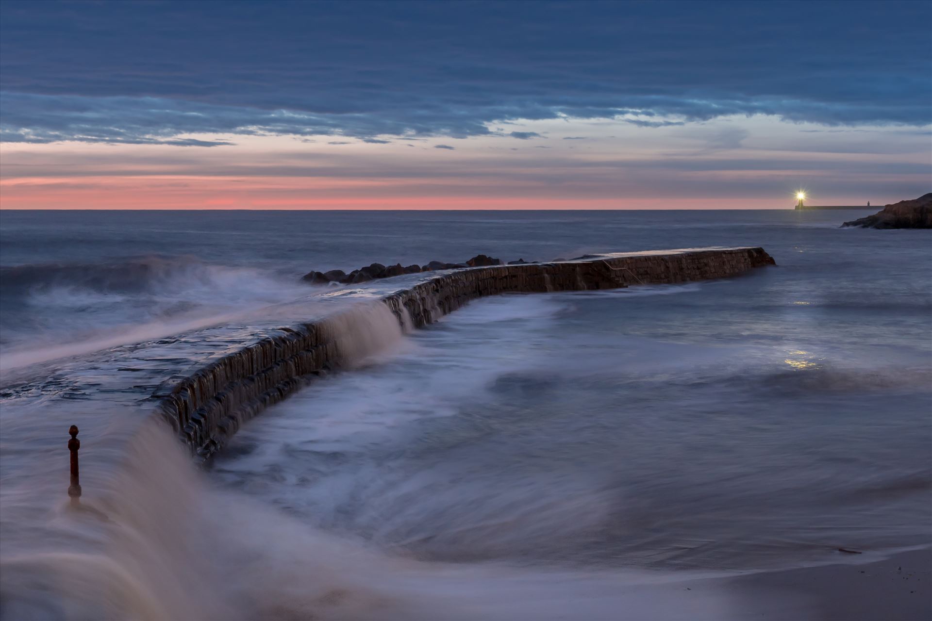 Waves at Cullercoats bay -  by philreay