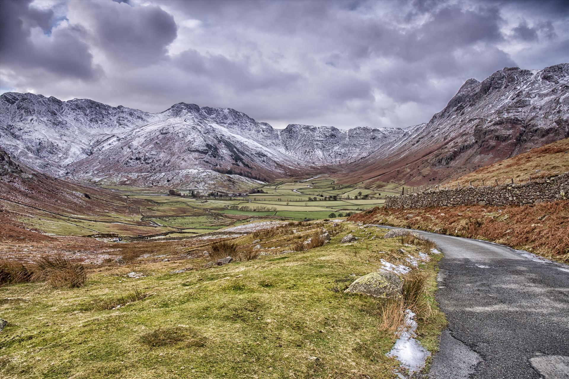 Snowy mountains - A snowy landscape shot taken in the Langdale area of the Lake District. by philreay