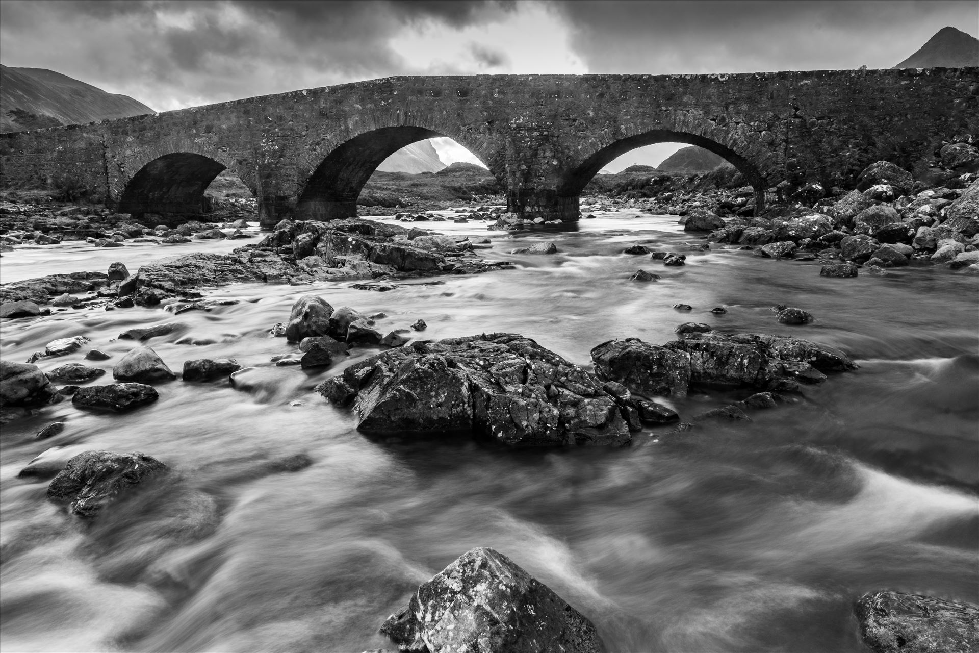 Sligachan Bridge, Isle of Skye (1) - Sligachan is situated at the junction of the roads from Portree, Dunvegan & Broadford on the Isle of Skye. The Cullin mountains can be seen in the background. by philreay