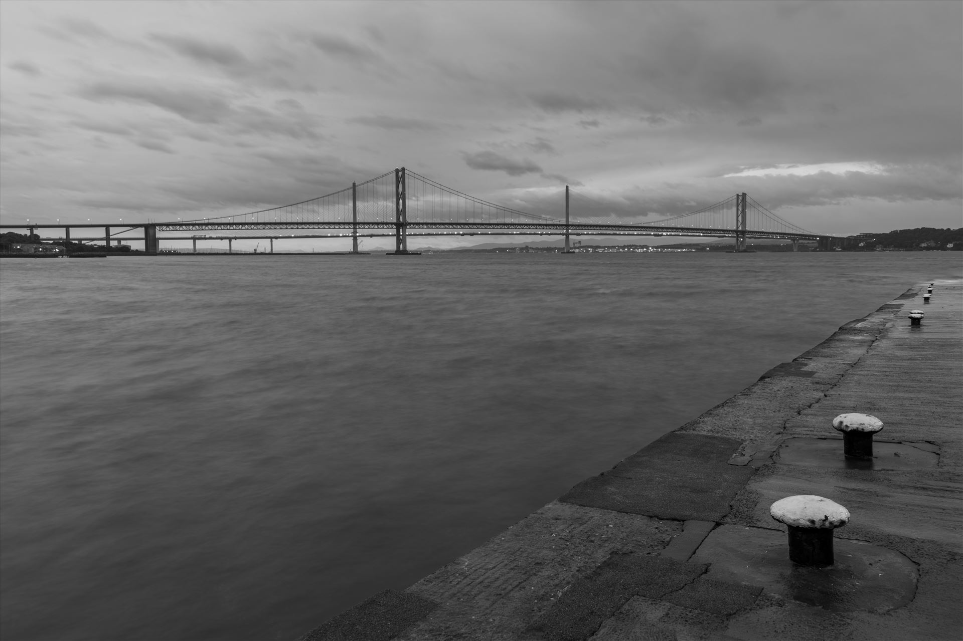 New & old - Pictured here are the new & old road bridges across the Firth of Forth nr Edinburgh. by philreay