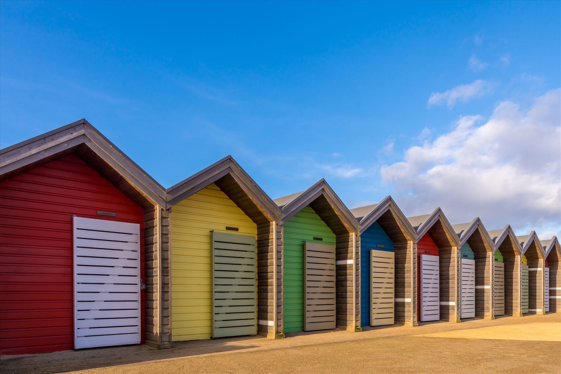 The beach huts at Blyth, Northumberland -  by philreay