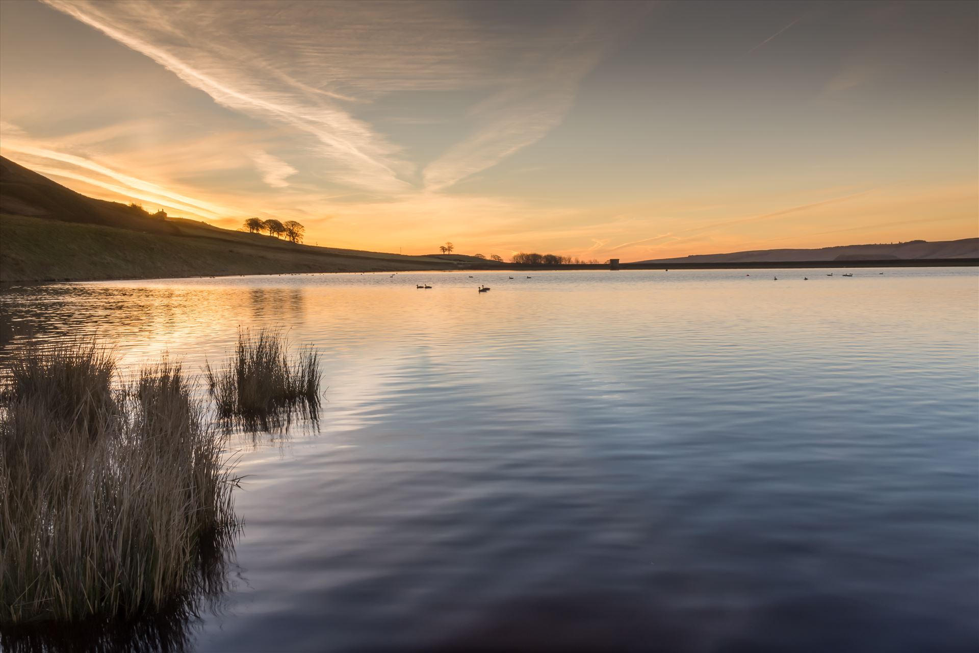 Embsay Reservoir at sunrise - Embsay Reservoir is located above the village of Embsay, near Skipton in the Yorkshire Dales in North Yorkshire. by philreay