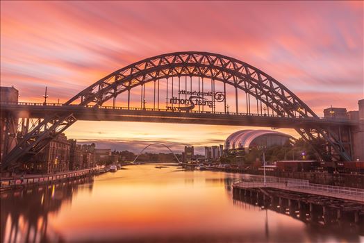 Sunrise on the Tyne bridge, Newcastle - The exposure time on this one was 195 seconds to create the streaking effect in the clouds.