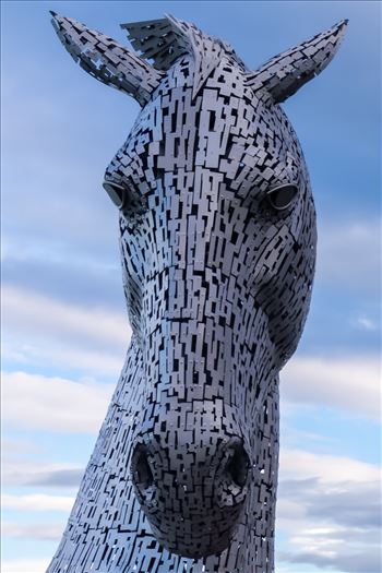 One of the Kelpies - The Kelpies are 30-metre-high horse-head sculptures, standing next to a new extension to the Forth and Clyde Canal at Falkirk. The Kelpies are a monument to horse powered heritage across Scotland.