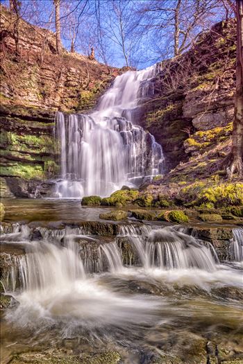 Scaleber Force,a stunning 40ft waterfall, is in a lovely location a mile or so above Settle in Ribblesdale on the road to Kirkby Malham in the Yorkshire Dales.