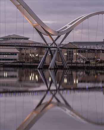 The Infinity Bridge 01 - The Infinity Bridge is a public pedestrian and cycle footbridge across the River Tees that was officially opened on 14 May 2009 at a cost of £15 million.