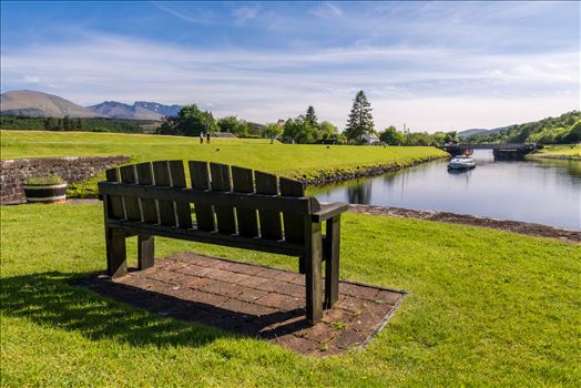 Overlooking the Caladonian canal at Kytra Locks, the seat provides stunning views towards Ben Nevis