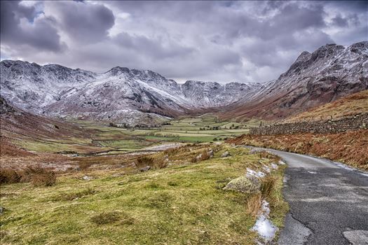 Snowy mountains - A snowy landscape shot taken in the Langdale area of the Lake District.