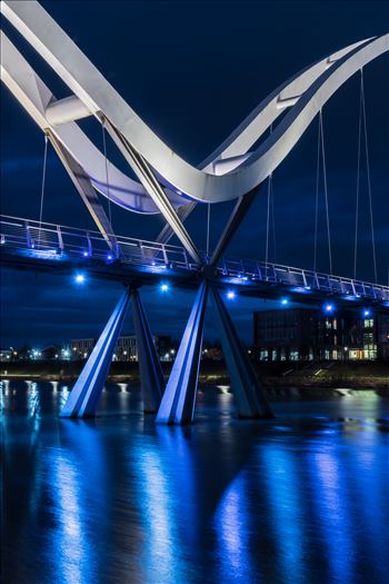 The Infinity Bridge is a public pedestrian and cycle footbridge across the River Tees that was officially opened on 14 May 2009 at a cost of £15 million.