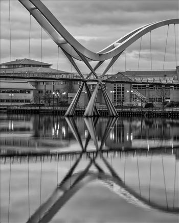 The Infinity Bridge 02 - The Infinity Bridge is a public pedestrian and cycle footbridge across the River Tees that was officially opened on 14 May 2009 at a cost of £15 million.