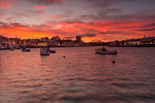 Fishing boats at sunset - A fabulous sunset at Sunderland Fish Quay